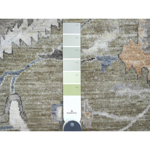 10'x13'8" Cedar Brown, Serapi Heriz Revival, Vegetable Dyes, High Mountain Ghazni Wool, Soft Pile, Hand Knotted, Denser Weave, Oriental Rug FWR120924