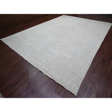 Load image into Gallery viewer, 11&#39;5&quot;x15&#39;9&quot; Chiffon White, Washed Out Serapi Heriz, High Mountain Ghazni Wool, Peshawar, Hand Knotted, Denser Weave, Oversized, Oriental Rug FWR120930