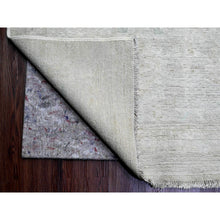 Load image into Gallery viewer, 11&#39;5&quot;x15&#39;9&quot; Chiffon White, Washed Out Serapi Heriz, High Mountain Ghazni Wool, Peshawar, Hand Knotted, Denser Weave, Oversized, Oriental Rug FWR120930