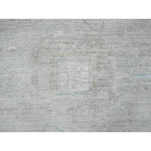 Load image into Gallery viewer, 11&#39;5&quot;x15&#39;9&quot; Chiffon White, Washed Out Serapi Heriz, High Mountain Ghazni Wool, Peshawar, Hand Knotted, Denser Weave, Oversized, Oriental Rug FWR120930