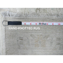 Load image into Gallery viewer, 11&#39;5&quot;x15&#39;9&quot; Chiffon White, Washed Out Serapi Heriz, High Mountain Ghazni Wool, Peshawar, Hand Knotted, Denser Weave, Oversized, Oriental Rug FWR120930