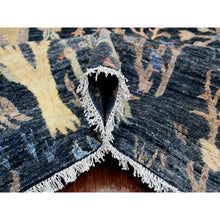 Load image into Gallery viewer, 8&#39;x10&#39; Space Cadet Blue, Afghan Peshawar with Birds of Paradise Design, Hand Knotted, Soft Wool, Vegetable Dyes, Oriental Rug FWR120948