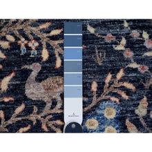 Load image into Gallery viewer, 8&#39;x10&#39; Space Cadet Blue, Afghan Peshawar with Birds of Paradise Design, Hand Knotted, Soft Wool, Vegetable Dyes, Oriental Rug FWR120948