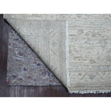 Load image into Gallery viewer, 9&#39;9&quot;x13&#39;2&quot; Stone Gray, Washed Out Peshawar with All Over Leaf Pattern, Hand Knotted, Natural Dyes, 100% Wool, Oriental Rug FWR120960