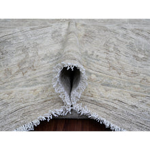 Load image into Gallery viewer, 9&#39;9&quot;x13&#39;2&quot; Stone Gray, Washed Out Peshawar with All Over Leaf Pattern, Hand Knotted, Natural Dyes, 100% Wool, Oriental Rug FWR120960