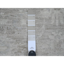 Load image into Gallery viewer, 9&#39;9&quot;x13&#39;2&quot; Stone Gray, Washed Out Peshawar with All Over Leaf Pattern, Hand Knotted, Natural Dyes, 100% Wool, Oriental Rug FWR120960