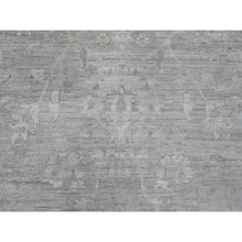 Load image into Gallery viewer, 9&#39;9&quot;x13&#39;2&quot; Stone Gray, Washed Out Peshawar with All Over Leaf Pattern, Hand Knotted, Natural Dyes, 100% Wool, Oriental Rug FWR120960