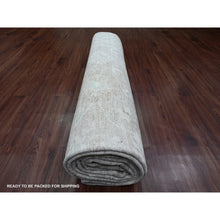 Load image into Gallery viewer, 9&#39;9&quot;x13&#39;2&quot; Stone Gray, Washed Out Peshawar with All Over Leaf Pattern, Hand Knotted, Natural Dyes, 100% Wool, Oriental Rug FWR120960