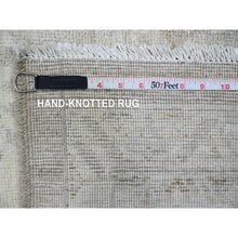 Load image into Gallery viewer, 9&#39;9&quot;x13&#39;2&quot; Stone Gray, Washed Out Peshawar with All Over Leaf Pattern, Hand Knotted, Natural Dyes, 100% Wool, Oriental Rug FWR120960