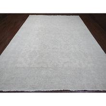 Load image into Gallery viewer, 10&#39;x13&#39; Pearl White, Stone Washed Peshawar With All Over Pattern, Hand Knotted, Vegetable Dyes, Pure Wool, Oriental Rug FWR120966