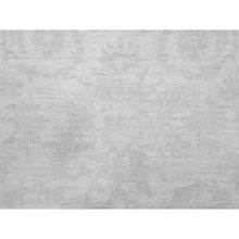 Load image into Gallery viewer, 10&#39;x13&#39; Pearl White, Stone Washed Peshawar With All Over Pattern, Hand Knotted, Vegetable Dyes, Pure Wool, Oriental Rug FWR120966