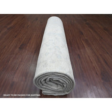 Load image into Gallery viewer, 10&#39;x13&#39; Pearl White, Stone Washed Peshawar With All Over Pattern, Hand Knotted, Vegetable Dyes, Pure Wool, Oriental Rug FWR120966