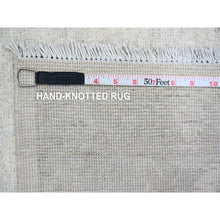 Load image into Gallery viewer, 10&#39;x13&#39; Pearl White, Stone Washed Peshawar With All Over Pattern, Hand Knotted, Vegetable Dyes, Pure Wool, Oriental Rug FWR120966