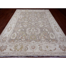 Load image into Gallery viewer, 9&#39;1&quot;x11&#39;4&quot; Cedar Brown, Washed Out Peshawar With All Over Leaf Pattern, Natural Dyes, 100% Wool, Hand Knotted, Oriental Rug FWR120984
