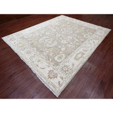 Load image into Gallery viewer, 9&#39;1&quot;x11&#39;4&quot; Cedar Brown, Washed Out Peshawar With All Over Leaf Pattern, Natural Dyes, 100% Wool, Hand Knotted, Oriental Rug FWR120984