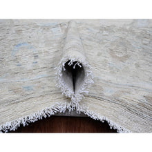 Load image into Gallery viewer, 9&#39;2&quot;x11&#39;10&quot; Pearl White, Washed Out Peshawar with All Over Leaf Design, Hand Knotted, Vegetable Dyes, 100% Wool, Oriental Rug FWR121002