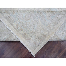 Load image into Gallery viewer, 9&#39;2&quot;x11&#39;10&quot; Pearl White, Washed Out Peshawar with All Over Leaf Design, Hand Knotted, Vegetable Dyes, 100% Wool, Oriental Rug FWR121002