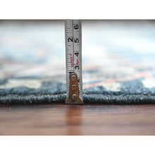 Load image into Gallery viewer, 10&#39;1&quot;x10&#39;1&quot; Denim Blue, Hand Knotted, Afghan Peshawar with Birds of Paradise Design, Soft and Shiny Wool, Vegetable Dyes, Square, Oriental Rug FWR121008