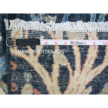 Load image into Gallery viewer, 10&#39;1&quot;x10&#39;1&quot; Denim Blue, Hand Knotted, Afghan Peshawar with Birds of Paradise Design, Soft and Shiny Wool, Vegetable Dyes, Square, Oriental Rug FWR121008