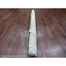 Load image into Gallery viewer, 5&#39;9&quot;x5&#39;9&quot; Medium Gray, Hand Knotted, Afghan Peshawar with Birds of Paradise Design, Soft Wool, Natural Dyes, Round, Oriental Rug FWR121050