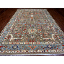 Load image into Gallery viewer, 9&#39;10&quot;x13&#39;7&quot; Walnut Brown, Peshawar with Bijar Garus Design, Colorful Pattern, Hand Knotted, Vegetable Dyes, Densely Woven, High Mountain Wool, Oriental Rug FWR121056