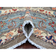 Load image into Gallery viewer, 9&#39;10&quot;x13&#39;7&quot; Walnut Brown, Peshawar With Bijar Garus Design, Colorful Pattern, Hand Knotted, Vegetable Dyes, Densely Woven, High Mountain Wool, Oriental Rug FWR121056