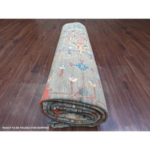 Load image into Gallery viewer, 9&#39;10&quot;x13&#39;7&quot; Walnut Brown, Peshawar with Bijar Garus Design, Colorful Pattern, Hand Knotted, Vegetable Dyes, Densely Woven, High Mountain Wool, Oriental Rug FWR121056