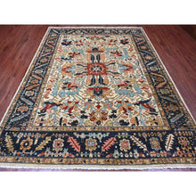 Load image into Gallery viewer, 8&#39;x10&#39; Pristine White, Peshawar Serapi Heriz All Over Design, Vegetable Dyes, High Mountain Wool, Hand Knotted, Oriental Rug FWR121062