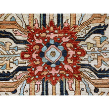 Load image into Gallery viewer, 8&#39;x10&#39; Pristine White, Peshawar Serapi Heriz All Over Design, Vegetable Dyes, High Mountain Wool, Hand Knotted, Oriental Rug FWR121062