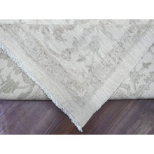 Load image into Gallery viewer, 11&#39;7&quot;x14&#39;10&quot; Alabaster White, Hand Knotted, Washed Out Peshawar With All Over Vines Design, Vegetable Dyes, 100% Wool, Oversized, Oriental Rug FWR121074