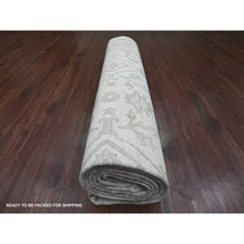 Load image into Gallery viewer, 11&#39;7&quot;x14&#39;10&quot; Alabaster White, Hand Knotted, Washed Out Peshawar With All Over Vines Design, Vegetable Dyes, 100% Wool, Oversized, Oriental Rug FWR121074