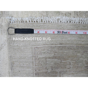 11'7"x14'10" Alabaster White, Hand Knotted, Washed Out Peshawar With All Over Vines Design, Vegetable Dyes, 100% Wool, Oversized, Oriental Rug FWR121074