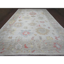 Load image into Gallery viewer, 12&#39;x17&#39;4&quot; Cotton White, Afghan Angora Oushak With Large Leaf Design, Hand Knotted, Vegetable Dyes, 100% Wool, Oversized, Oriental Rug FWR121086