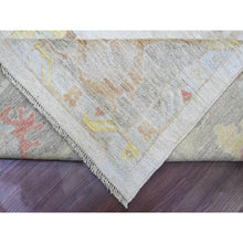 Load image into Gallery viewer, 12&#39;x17&#39;4&quot; Cotton White, Afghan Angora Oushak With Large Leaf Design, Hand Knotted, Vegetable Dyes, 100% Wool, Oversized, Oriental Rug FWR121086