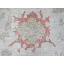 Load image into Gallery viewer, 12&#39;x17&#39;4&quot; Cotton White, Afghan Angora Oushak With Large Leaf Design, Hand Knotted, Vegetable Dyes, 100% Wool, Oversized, Oriental Rug FWR121086