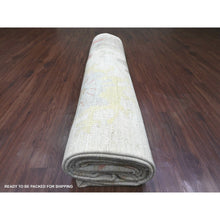 Load image into Gallery viewer, 12&#39;x17&#39;4&quot; Cotton White, Afghan Angora Oushak With Large Leaf Design, Hand Knotted, Vegetable Dyes, 100% Wool, Oversized, Oriental Rug FWR121086