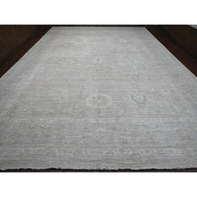 Load image into Gallery viewer, 14&#39;x19&#39;6&quot; Pastel Gray, Natural Dyes, Afghan Angora Oushak With Geometric Leaf Design, Hand Knotted, 100% Wool, Oversized, Oriental Rug FWR121098