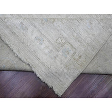 Load image into Gallery viewer, 14&#39;x19&#39;6&quot; Pastel Gray, Natural Dyes, Afghan Angora Oushak With Geometric Leaf Design, Hand Knotted, 100% Wool, Oversized, Oriental Rug FWR121098