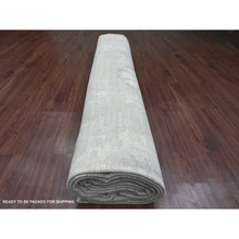 Load image into Gallery viewer, 14&#39;x19&#39;6&quot; Pastel Gray, Natural Dyes, Afghan Angora Oushak With Geometric Leaf Design, Hand Knotted, 100% Wool, Oversized, Oriental Rug FWR121098