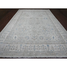 Load image into Gallery viewer, 11&#39;1&quot;x15&#39;2&quot; Misty Gray, White Wash Peshawar with Floral Motifs, Hand Knotted, Vegetable Dyes, 100% Wool, Oversized, Oriental Rug FWR121104