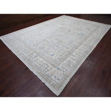 Load image into Gallery viewer, 11&#39;1&quot;x15&#39;2&quot; Misty Gray, White Wash Peshawar with Floral Motifs, Hand Knotted, Vegetable Dyes, 100% Wool, Oversized, Oriental Rug FWR121104