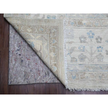 Load image into Gallery viewer, 11&#39;1&quot;x15&#39;2&quot; Misty Gray, White Wash Peshawar with Floral Motifs, Hand Knotted, Vegetable Dyes, 100% Wool, Oversized, Oriental Rug FWR121104