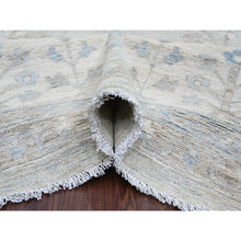 Load image into Gallery viewer, 11&#39;1&quot;x15&#39;2&quot; Misty Gray, White Wash Peshawar with Floral Motifs, Hand Knotted, Vegetable Dyes, 100% Wool, Oversized, Oriental Rug FWR121104