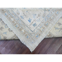 Load image into Gallery viewer, 11&#39;1&quot;x15&#39;2&quot; Misty Gray, White Wash Peshawar with Floral Motifs, Hand Knotted, Vegetable Dyes, 100% Wool, Oversized, Oriental Rug FWR121104