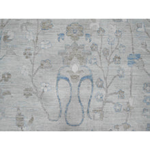 Load image into Gallery viewer, 11&#39;1&quot;x15&#39;2&quot; Misty Gray, White Wash Peshawar with Floral Motifs, Hand Knotted, Vegetable Dyes, 100% Wool, Oversized, Oriental Rug FWR121104