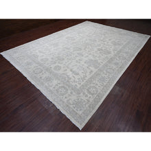 Load image into Gallery viewer, 10&#39;x13&#39;8&quot; Cotton White, Washed Out Peshawar With All Over Pattern, Natural Dyes, 100% Wool, Hand Knotted, Oriental Rug FWR121110