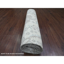 Load image into Gallery viewer, 10&#39;x13&#39;8&quot; Cotton White, Washed Out Peshawar With All Over Pattern, Natural Dyes, 100% Wool, Hand Knotted, Oriental Rug FWR121110