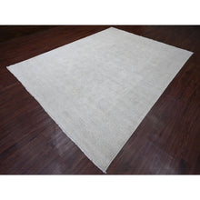 Load image into Gallery viewer, 8&#39;9&quot;x11&#39;5&quot; Bone White, 100% Wool, Stone Washed Peshawar with Faded Out Leaf Design, Hand Knotted, Veggie Dyes, Oriental Rug FWR121116