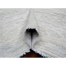 Load image into Gallery viewer, 8&#39;9&quot;x11&#39;5&quot; Bone White, 100% Wool, Stone Washed Peshawar With Faded Out Leaf Design, Hand Knotted, Veggie Dyes, Oriental Rug FWR121116