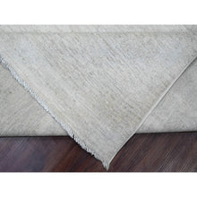 Load image into Gallery viewer, 8&#39;9&quot;x11&#39;5&quot; Bone White, 100% Wool, Stone Washed Peshawar with Faded Out Leaf Design, Hand Knotted, Veggie Dyes, Oriental Rug FWR121116